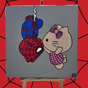 Spider-man & Hello Kitty Painting